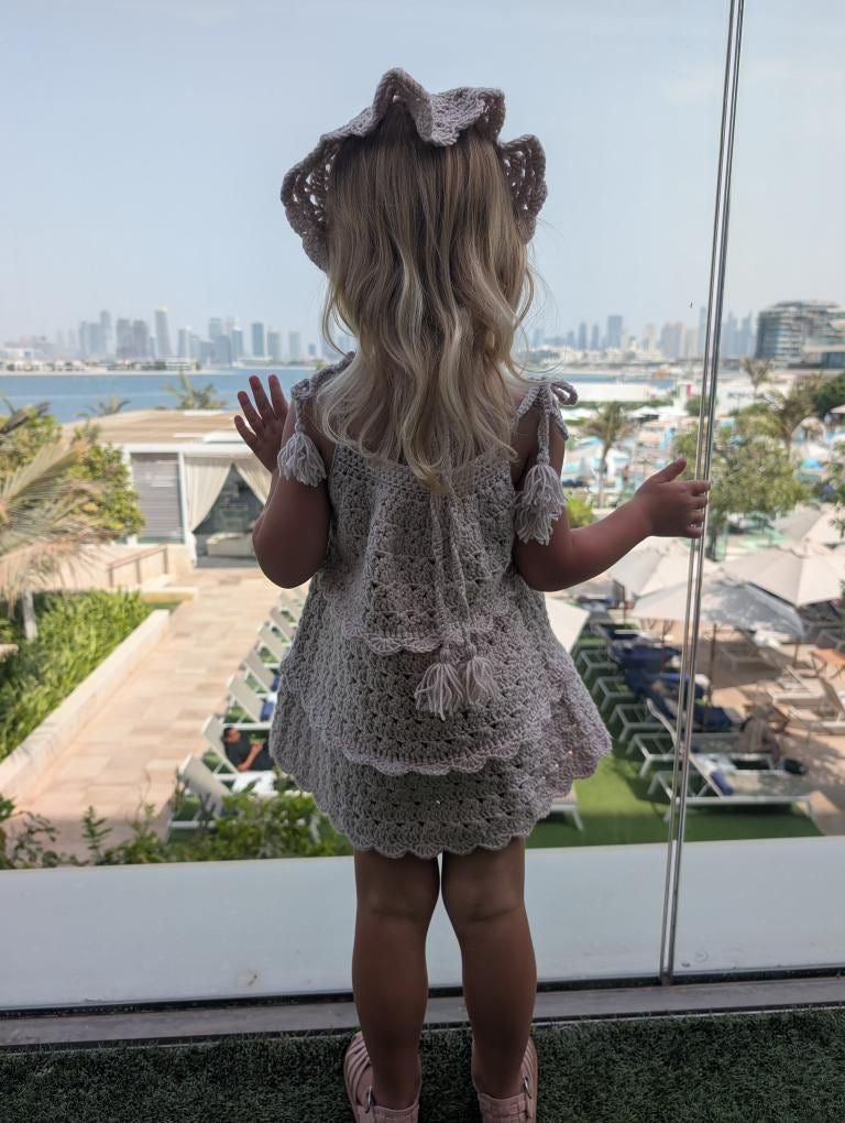 (0-4 Years)The Ziah Scallop Detailed Dress