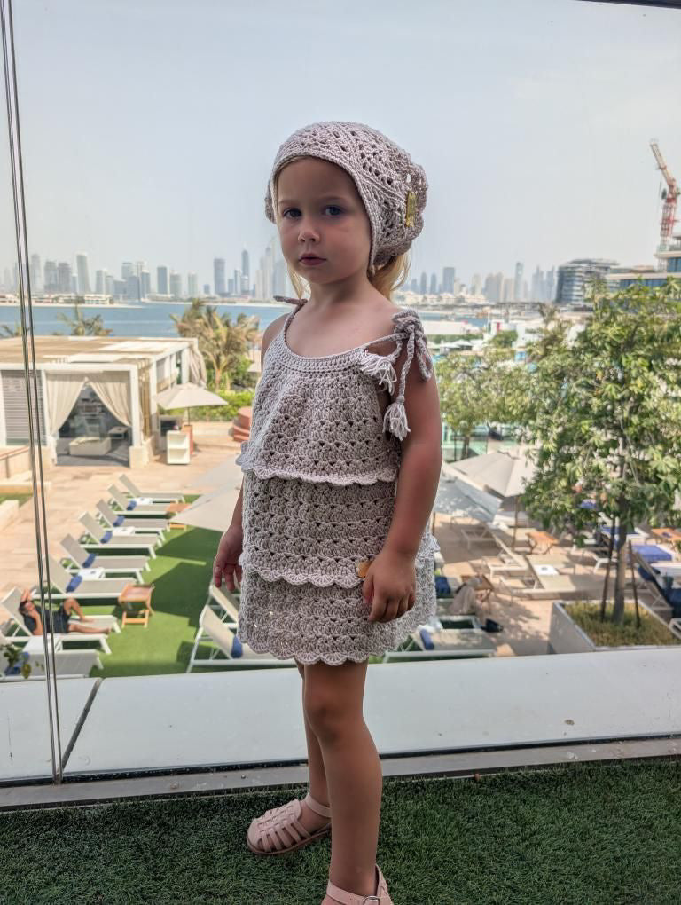 (0-4 Years)The Ziah Scallop Detailed Dress