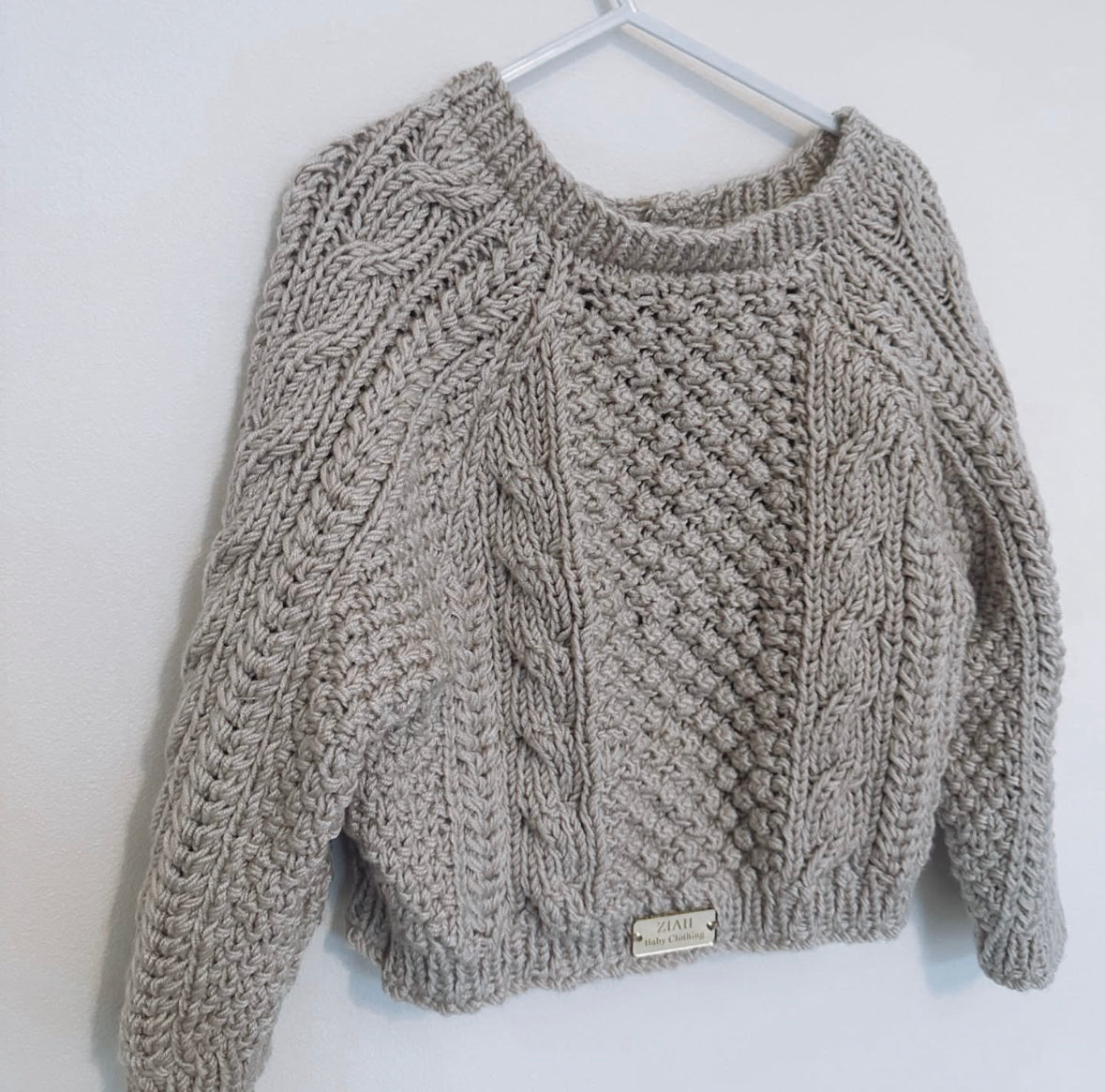 Cable Knit Ziah Unisex Cardigan or Jumper