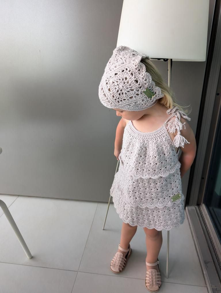 (0-4 Years)The Ziah Scallop Detailed Dress