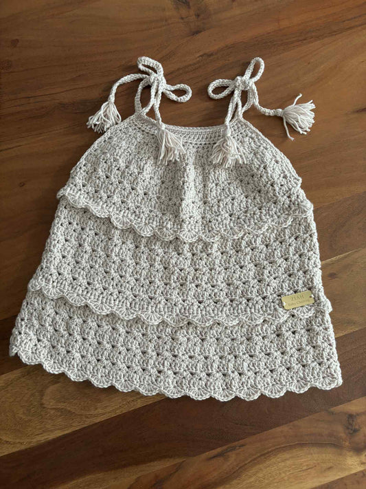 (0-4 Years)The Ziah Scallop Detailed Dress